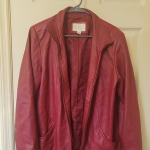 Red Lambskin Jacket For Sale
